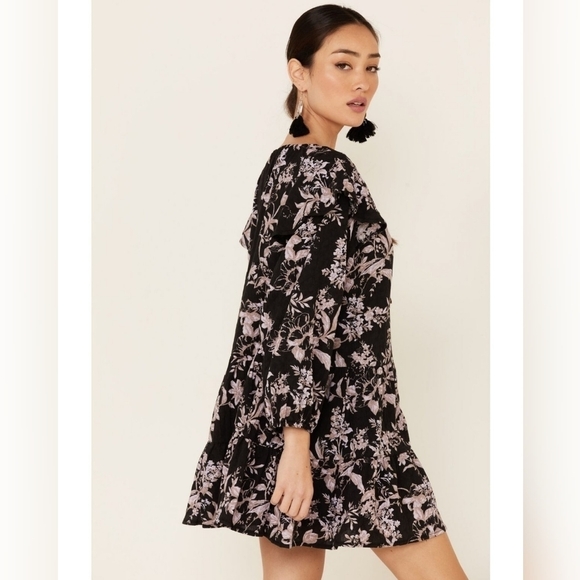 Free People Black Sunbaked Swing Dress L - Picture 2 of 9